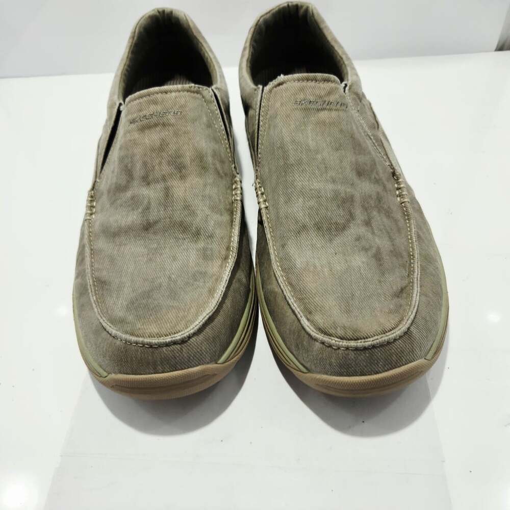 Skechers Expected Avillo Relaxed Fit Slip-On Shoes Size 14 Khaki Canvas
